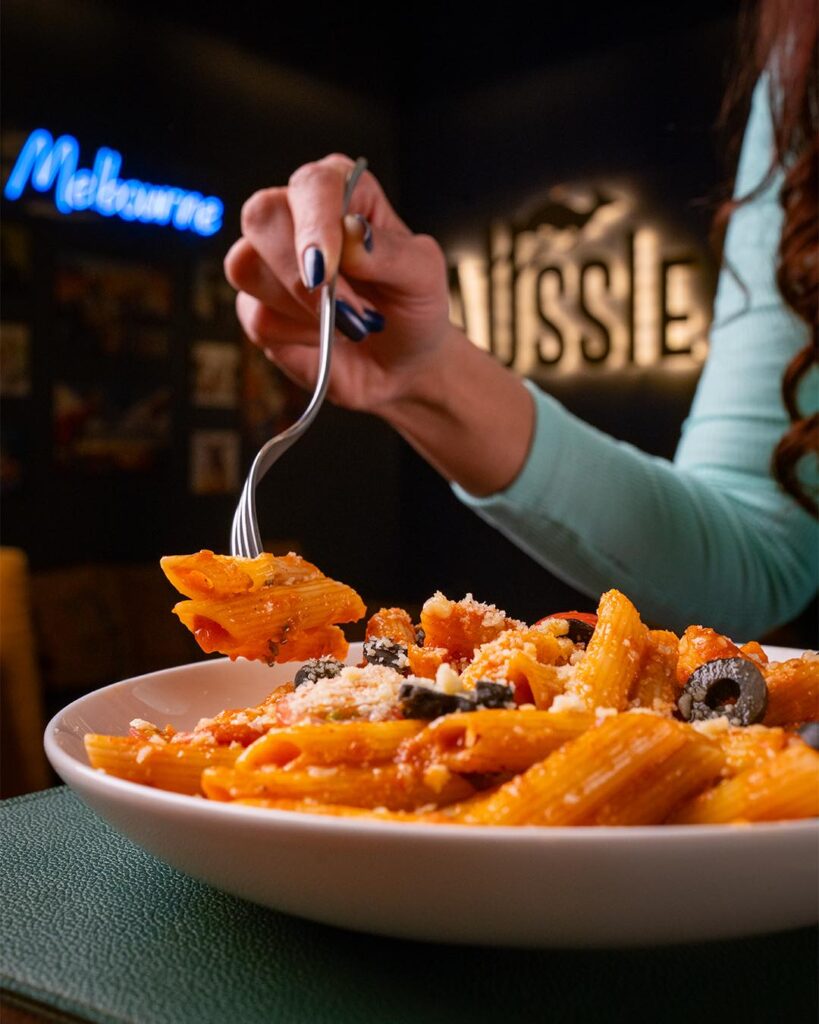 Aussle Bar and restaurant pasta meal